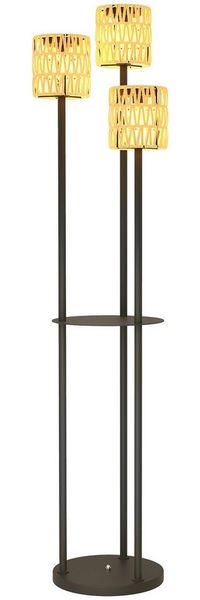 Outsunny LED Solarleuchte mit Lichtsensor, 3 Lichte, Regal, im Boho-Stil, Ein-,Ausschalter, Glühlampe, für Garten Balkon Außen Rasen, Ø37 x 144H cm