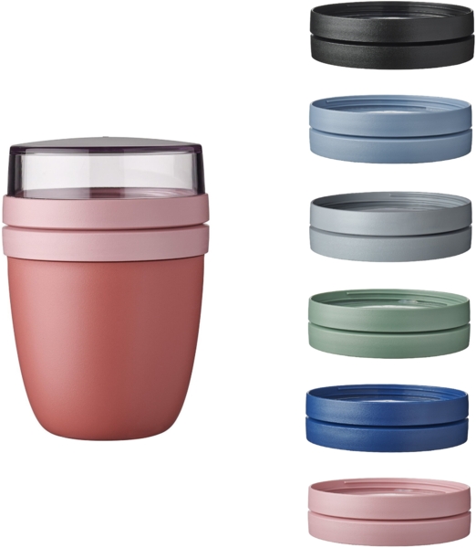 Mepal | Lunchpot Vario Ellipse | erstelle dir deinen Lunchpot wie er dir gefällt | Praktischer Müslibecher | Geeignet für Tiefkühler, Mikrowelle & Spülmaschine | Vivid Mauve