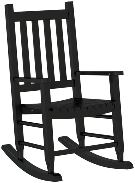 vidaXL Schaukelstuhl für Kinder Schwarz Massivholz Pappel 4008875