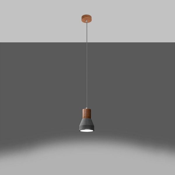 famlights Pendelleuchte famlights, Pendelleuchte Pixie in Grau und Natur-hell E27