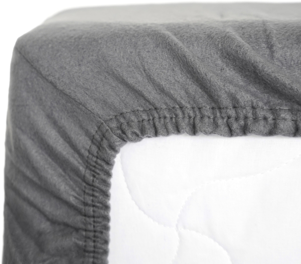 Thermofleece Spannbettlaken 180-200 x 200 cm + 30 cm mit Rundumgummizug - 125 gsm Grau Bild 3