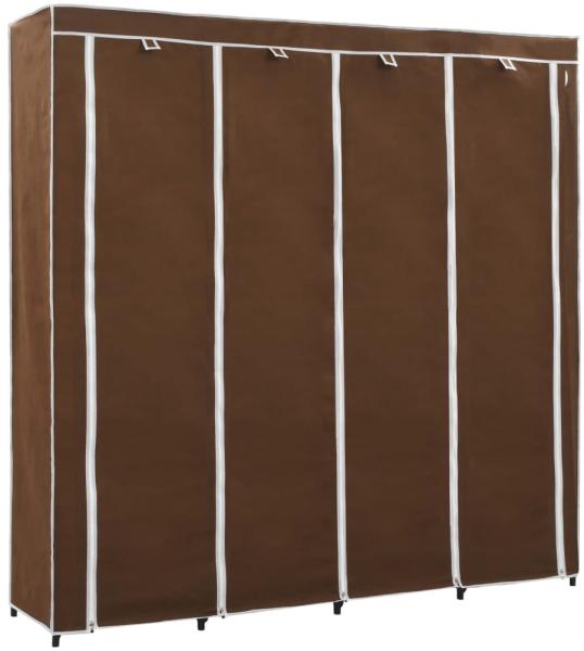 vidaXL Kleiderschrank mit 4 Fächern, braun, 175 x 45 x 170 cm