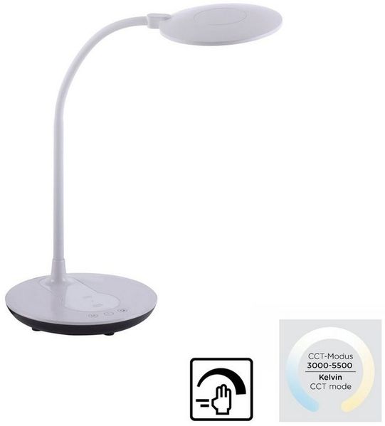 JUST LIGHT LED Nachttischlampe ASTRID, Dimmfunktion, Farbsteuerung, LED fest integriert, warmweiß - kaltweiß, dimmbar über Touchdimmer
