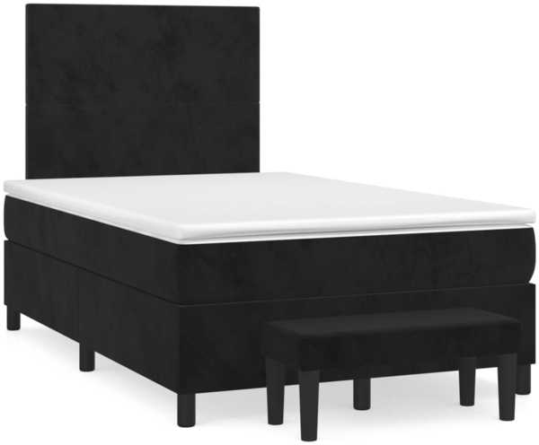 vidaXL Boxspringbett mit Matratze Schwarz 120x200 cm Samt 3137715