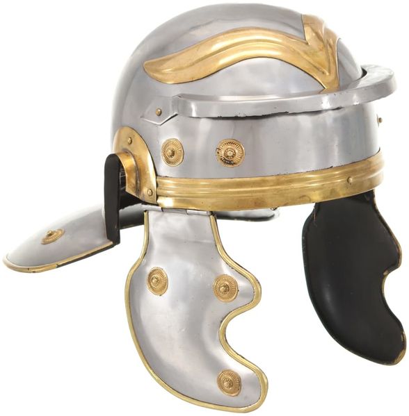 vidaXL Römischer Soldaten-Helm Antik Replik für LARP Silbern Stahl 286210