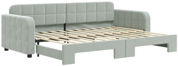 vidaXL Tagesbett Ausziehbar Hellgrau 80x200 cm Samt 3196922