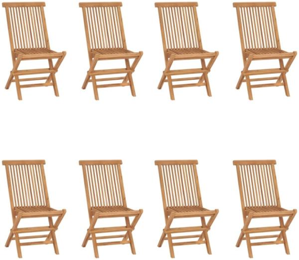 vidaXL Klappbare Gartenstühle 8 Stk. Massivholz Teak 3096592