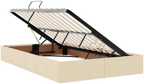 vidaXL Aufbewahrungsbett mit Matratze Creme 120 x 200 cm Stoff 3371713 Bild 6