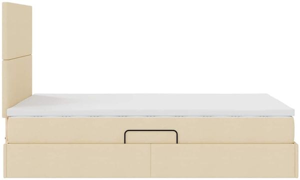 vidaXL Aufbewahrungsbett mit Matratze Creme 120 x 200 cm Stoff 3371713 Bild 10