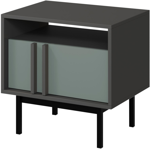Nachttisch Agova AL13 (Farbe: Anthrazit / Aloe)