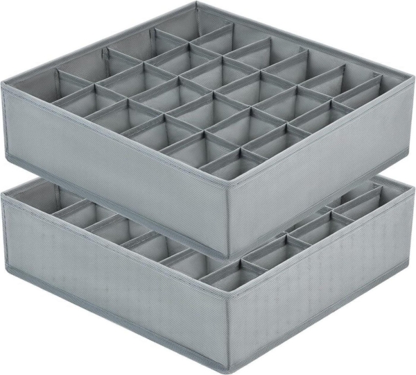 LuxusKollektion Küchenorganizer-Set Socken- und Unterwäsche-Aufbewahrungsboxen, 24 Zellen, Faltbar, Drawer