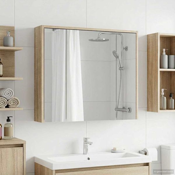 vidaXL Badezimmerspiegelschrank Sonoma-Eiche 73,5 x 16 x 62,5 cm 889169