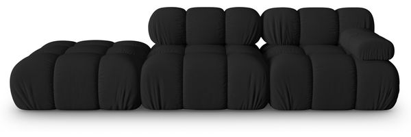 Micadoni Modulares Sofa Bellis 4-Sitzer Links 3D-Stoff Sonic Schwarz