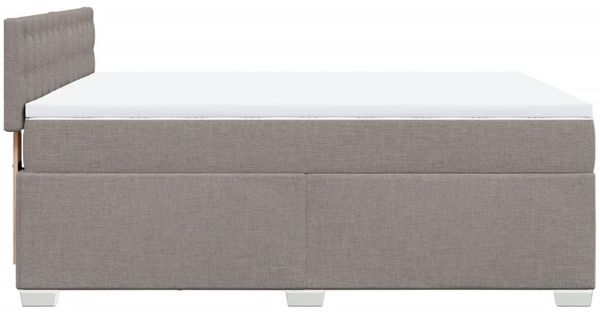 vidaXL Boxspringbett mit Matratze Taupe 160x200 cm Stoff 3288257 Bild 11