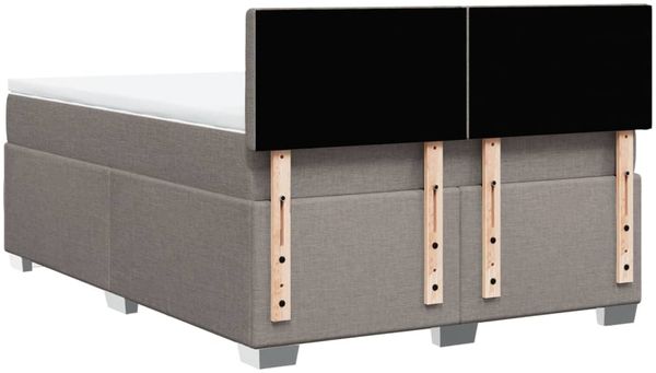 vidaXL Boxspringbett mit Matratze Taupe 160x200 cm Stoff 3288257 Bild 12