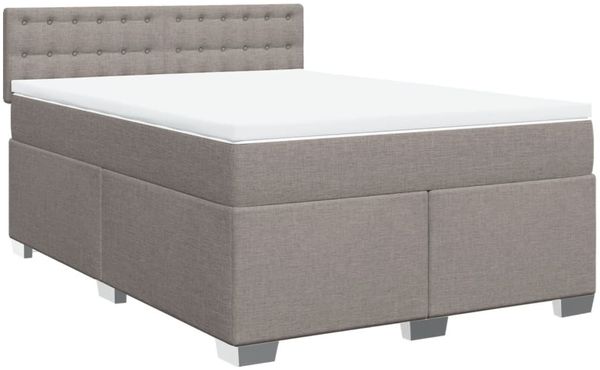 vidaXL Boxspringbett mit Matratze Taupe 160x200 cm Stoff 3288257 Bild 3