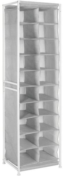 Schuhregal Schuhschrank Schuhablage mit Metallrahmen mDesign 20 Fächer grau
