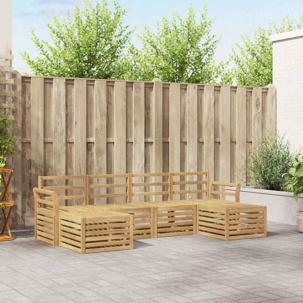 vidaXL Outdoor-Sofagarnitur 6 pcs Weiß 253 x 122,5 x 73 cm 3392274
