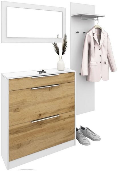 borchardt Möbel Garderoben-Set Oliva, Schuhschrank, Spiegel, Garderobenpaneel, (3-St) Bild 2