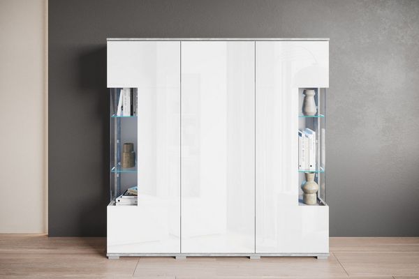 OTTO home Highboard Kenia (1 St), Modernes Highboard, mit Glastüren, Breite 135 cm