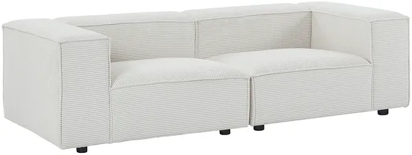 Vente-unique - RUZOLO Sofa SamtStoff Beige - B 105 cm x H 67 cm x L 242 cm