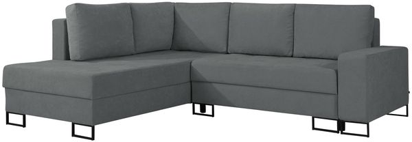 Selsey 'Larelle' Ecksofa mit Schlaffunktion & Bettkasten, Chenille, Ottomane links, Aschgrau