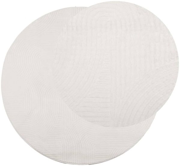 vidaXL Teppich IZA Kurzflor Skandinavischer Look Creme Ø 80 cm 375445 Bild 3