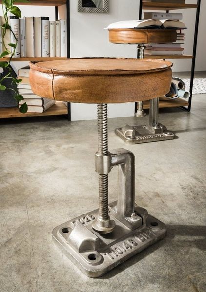 More2Home Sitzhocker Sitzhocker JOE vintage-industrial, drehbar und höhenverstellbar