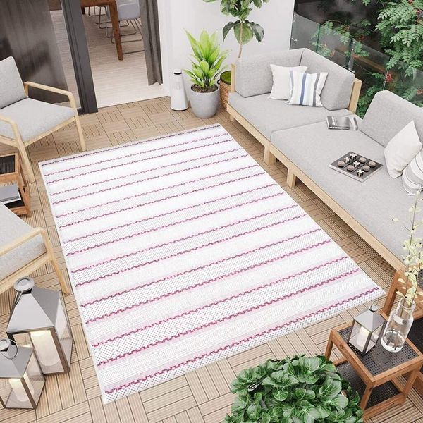 Carpet City Outdoorteppich Outdoor 720, rechteckig, Höhe: 5 mm, In- und Outdoor geeignet, Geo-Muster, Wohnzimmer, Balkon, Terrasse
