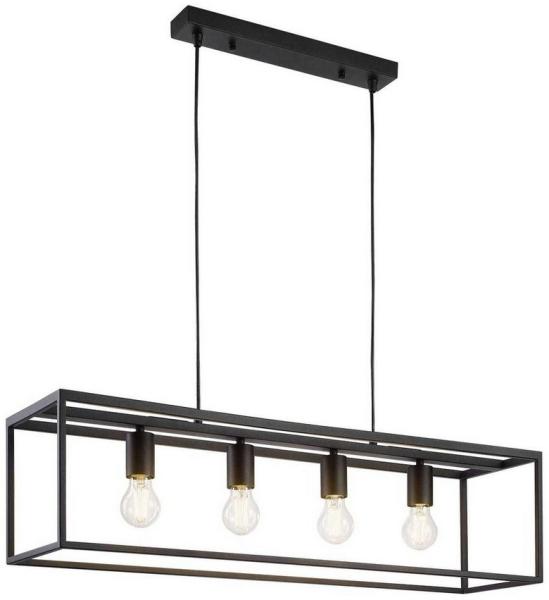 casa NOVA Hängeleuchte HAMPER, 4-flammig, Schwarz, Metall, B 80 cm, ohne Leuchtmittel, Hängeleuchte, Hängelampe
