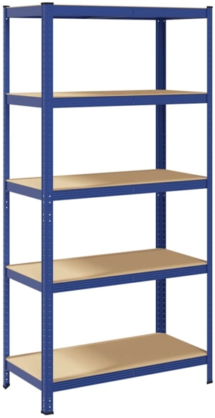 vidaXL Lagerregal mit 5 Böden Blau Stahl & Holzwerkstoff 4016961