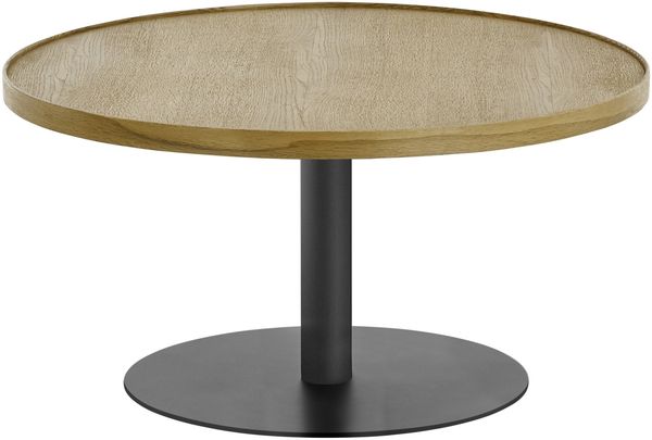 Couchtisch >MONTEVERDE< in Eiche furniert, Holzwerkstoff/ Metall - 40x80cm (HxD)