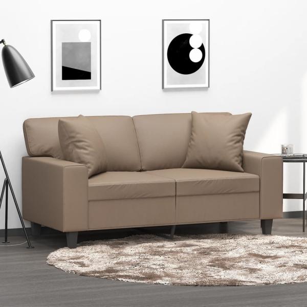 vidaXL Zierkissen 2 Stk. Cappuccino-Braun 40x40 cm Kunstleder 349484