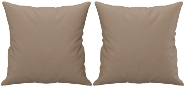 vidaXL Zierkissen 2 Stk. Cappuccino-Braun 40x40 cm Kunstleder 349484