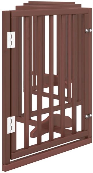 vidaXL 6-tlg. Hundetor mit Tür Faltbar Braun 300 cm Pappelholz 352197 Bild 5