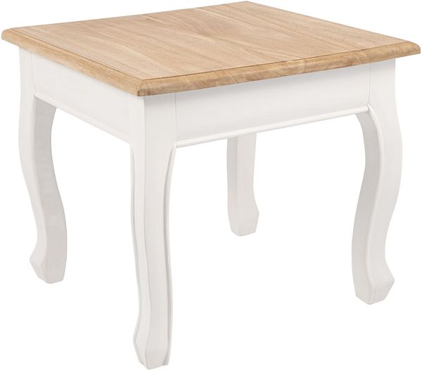 Beistelltisch ALVA quadratisch - 50x50x45cm, Holz, Natura-Weiß | Kleiner Tisch Couchtisch für Wohnzimmer
