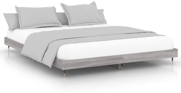 vidaXL Bettgestell ohne Matratze Grau Sonoma 160x200 cm Holzwerkstoff 832131 Bild 2