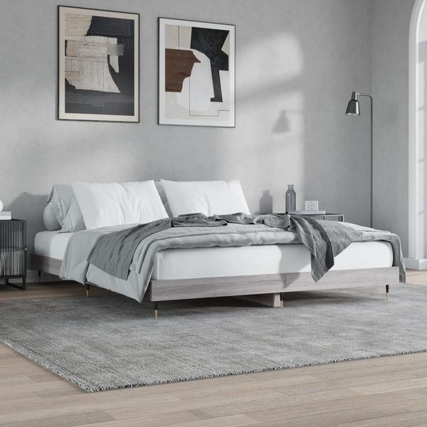 vidaXL Bettgestell ohne Matratze Grau Sonoma 160x200 cm Holzwerkstoff 832131