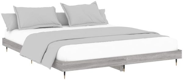 vidaXL Bettgestell ohne Matratze Grau Sonoma 160x200 cm Holzwerkstoff 832131 Bild 4