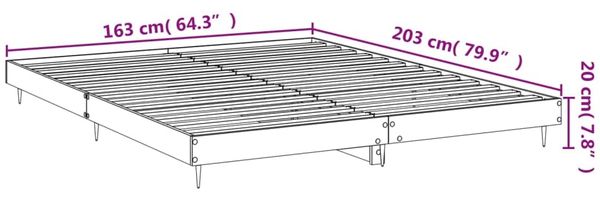 vidaXL Bettgestell ohne Matratze Grau Sonoma 160x200 cm Holzwerkstoff 832131 Bild 9