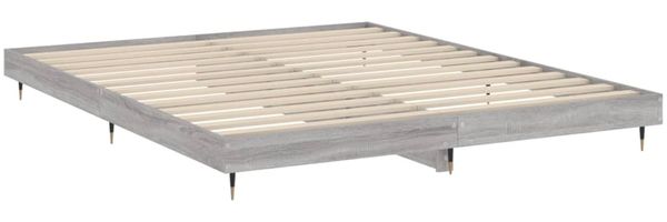 vidaXL Bettgestell ohne Matratze Grau Sonoma 160x200 cm Holzwerkstoff 832131 Bild 5