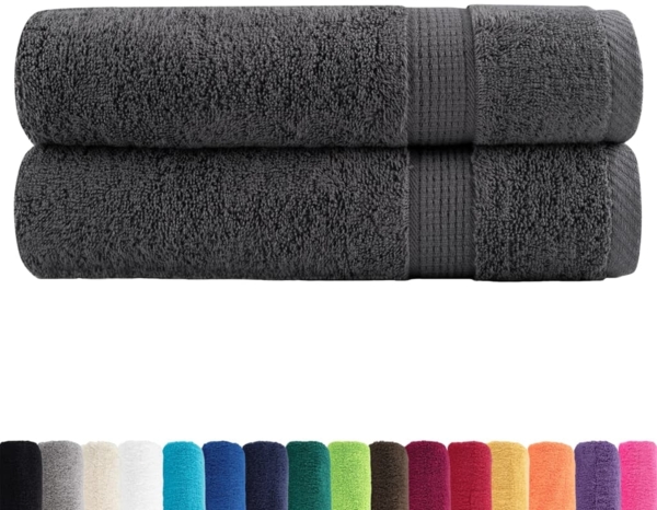 vidaXL Premium Handtücher SOLUND 2 Stk. Anthrazit 50x100 cm 600 g/m² 137156