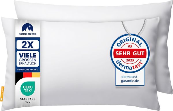 Gentle North Kopfkissen (30x50 cm groß) - 2er Set Kissen für Bett und als Dekokissen - Mit Reißverschluss für Füllung - Sofakissen - Zierkissen für Couch und Sofa - Ökotex - Waschbar bis 60° - Weiß