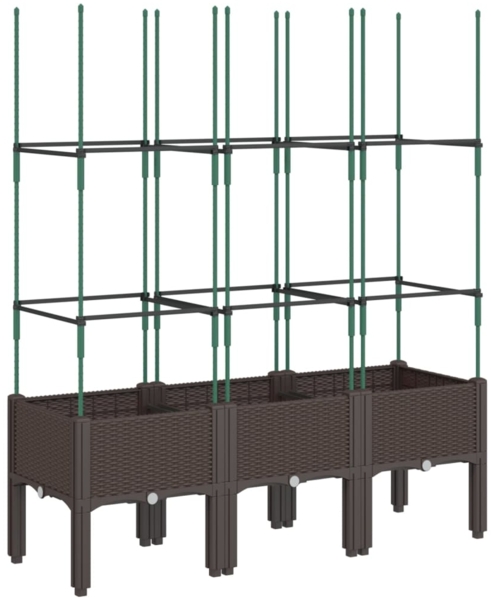 vidaXL Pflanzkübel mit Rankgitter Braun 120x40x142,5 cm PP 367960