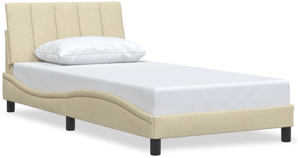vidaXL Bettgestell ohne Matratze "Hanko" Creme 100x200 cm Stoff 3310375