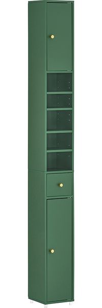 SoBuy BZR34-SY Schmale Kommode, MDF, Lackiert, Dunkelgrün, 20 x 180 x 20 cm