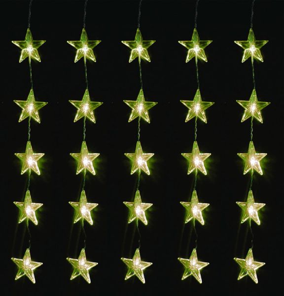 80er LED Stern Lichtervorhang Lichterkette Außen Innen Weihnachten warmweiss