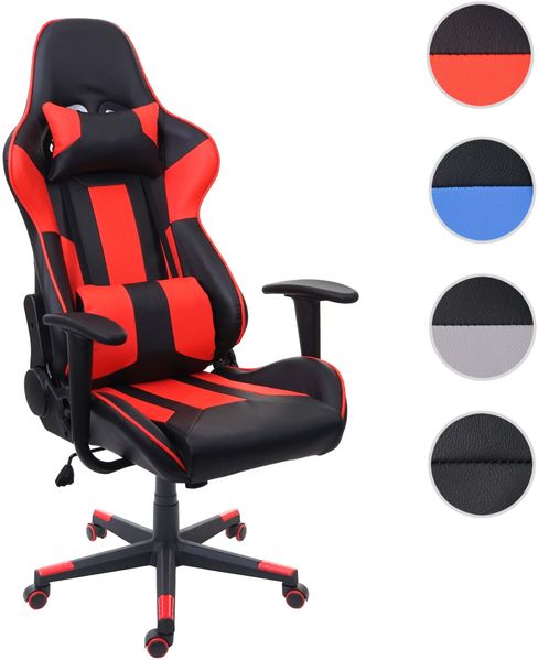 Bürostuhl HWC-F84, Schreibtischstuhl Gamingstuhl Chefsessel Drehstuhl, Kunstleder ~ schwarz/rot Bild 8