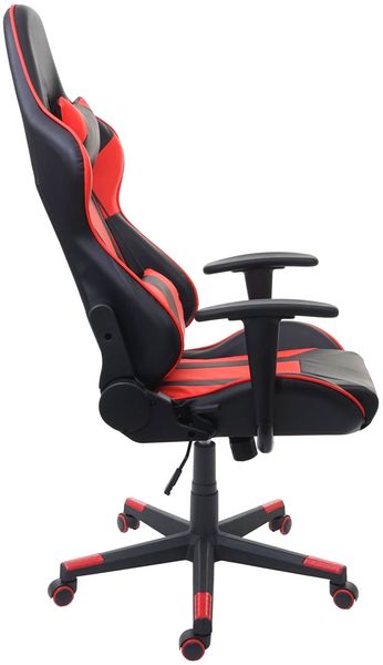 Bürostuhl HWC-F84, Schreibtischstuhl Gamingstuhl Chefsessel Drehstuhl, Kunstleder ~ schwarz/rot Bild 5
