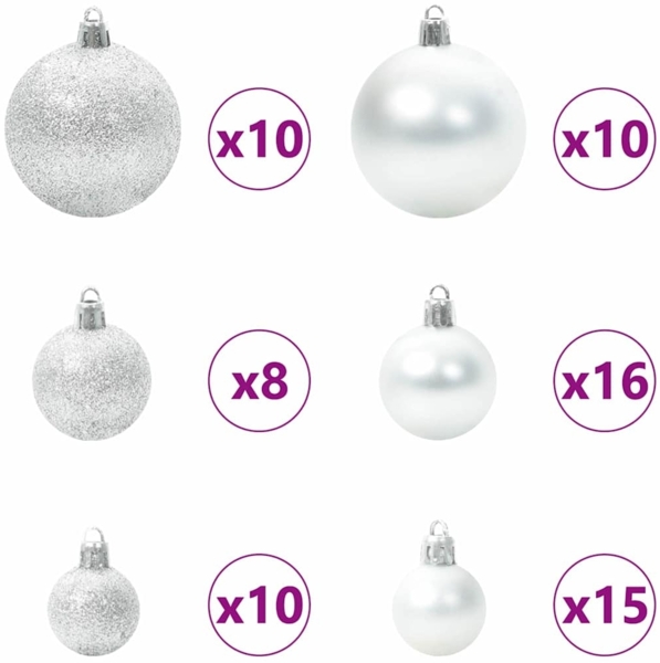 vidaXL Weihnachtsbaum mit 300 LEDs mit Ständer Silber 240 cm Haustier 3396697 Bild 6